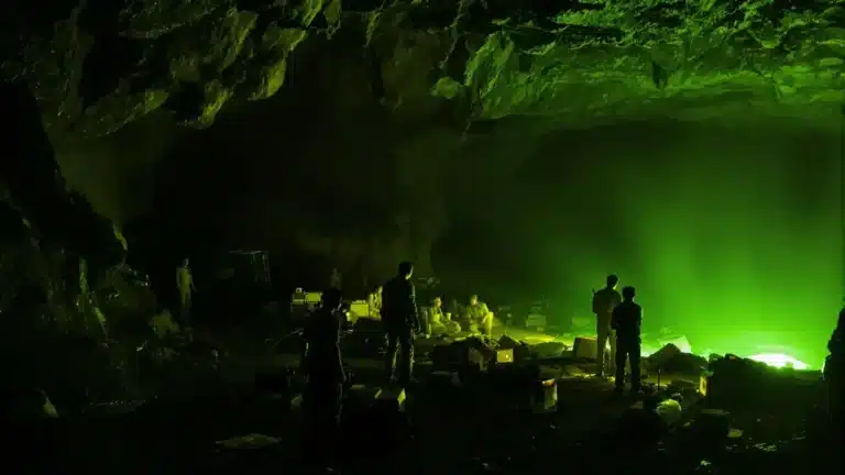 In einer japanischen Höhle entdecken Forscher ein rätselhaftes grünes Licht aus den Tiefen