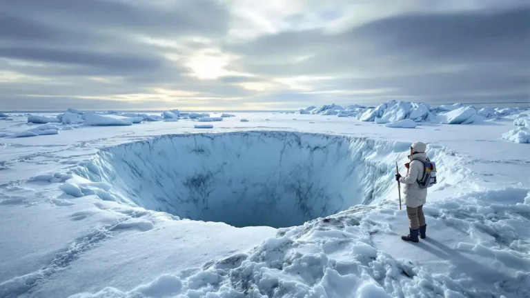 Nach einem halben Jahrhundert voller Rätsel enthüllt das Packeis ein gigantisches Loch, doppelt so groß wie die Schweiz.